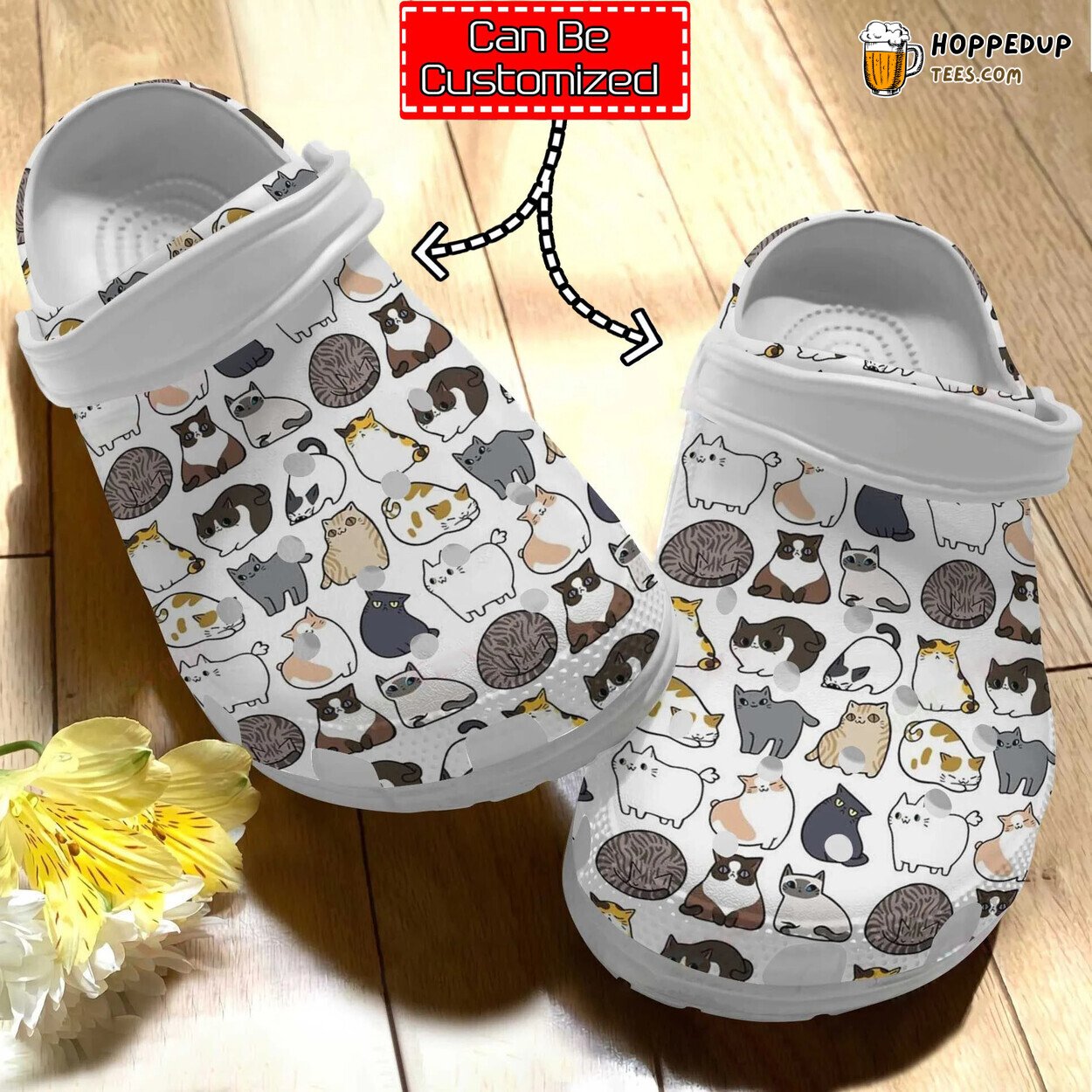 Custom Lovely Cats Pattern Personalized Comfortable Clog Shoes