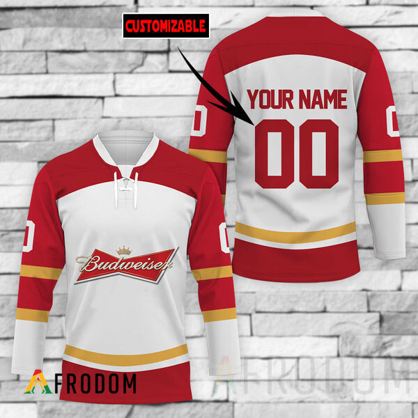 Custom-Made Budweiser Hockey Team Jersey HU