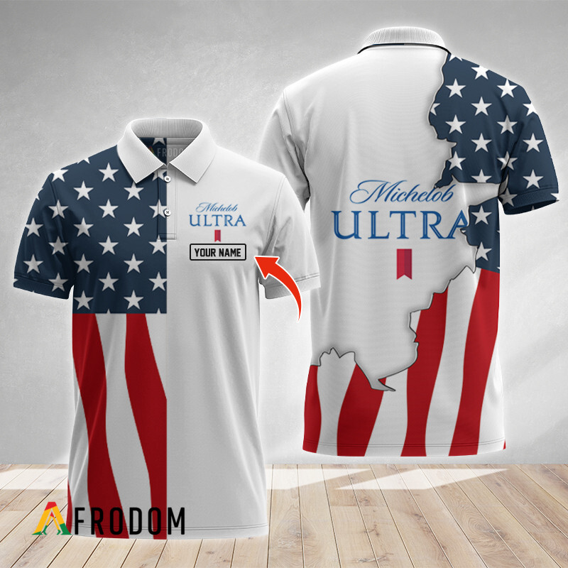 Custom Michelob Ultra American Flag Polo Shirt HU
