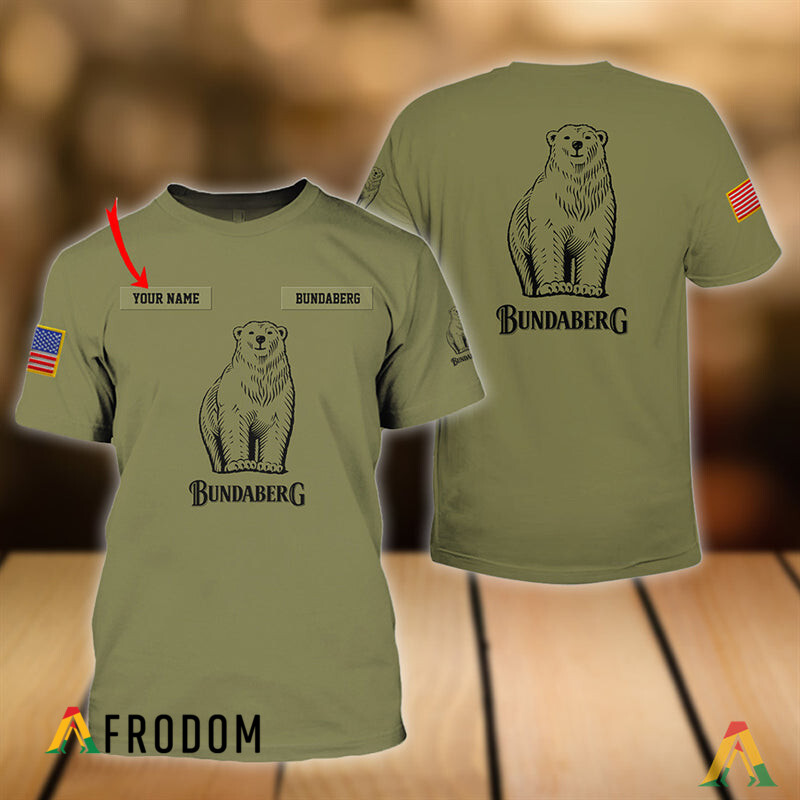 Custom Military Green Bundaberg T-Shirt HU Custom Military Green Bundaberg T-Shirt HU