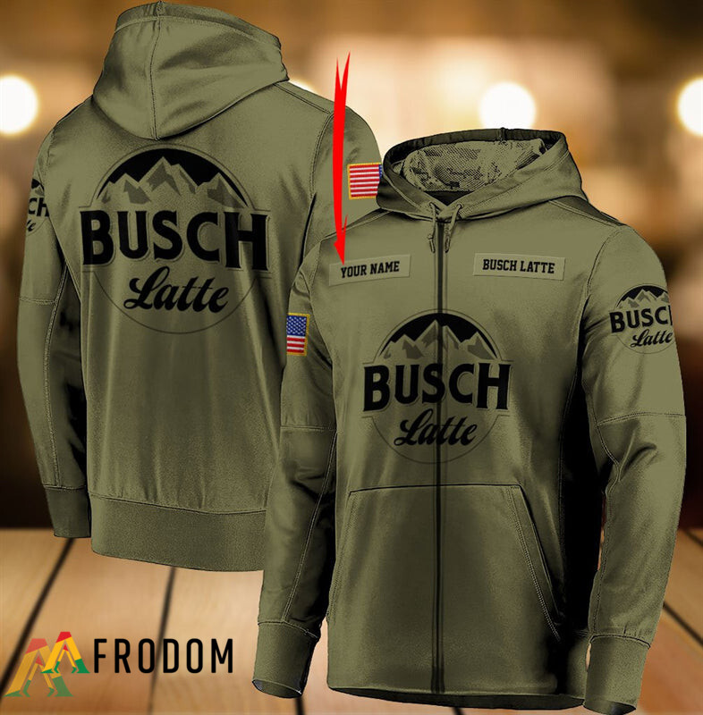 Custom Military Green Busch Latte Hoodie HU