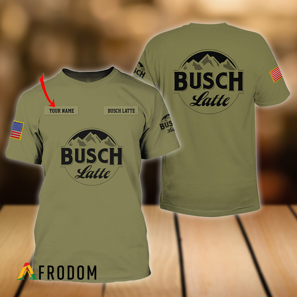 Custom Military Green Busch Latte T-Shirt HU