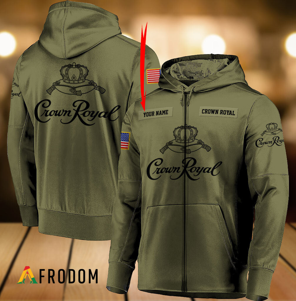 Custom Military Green Crown Royal Hoodie HU