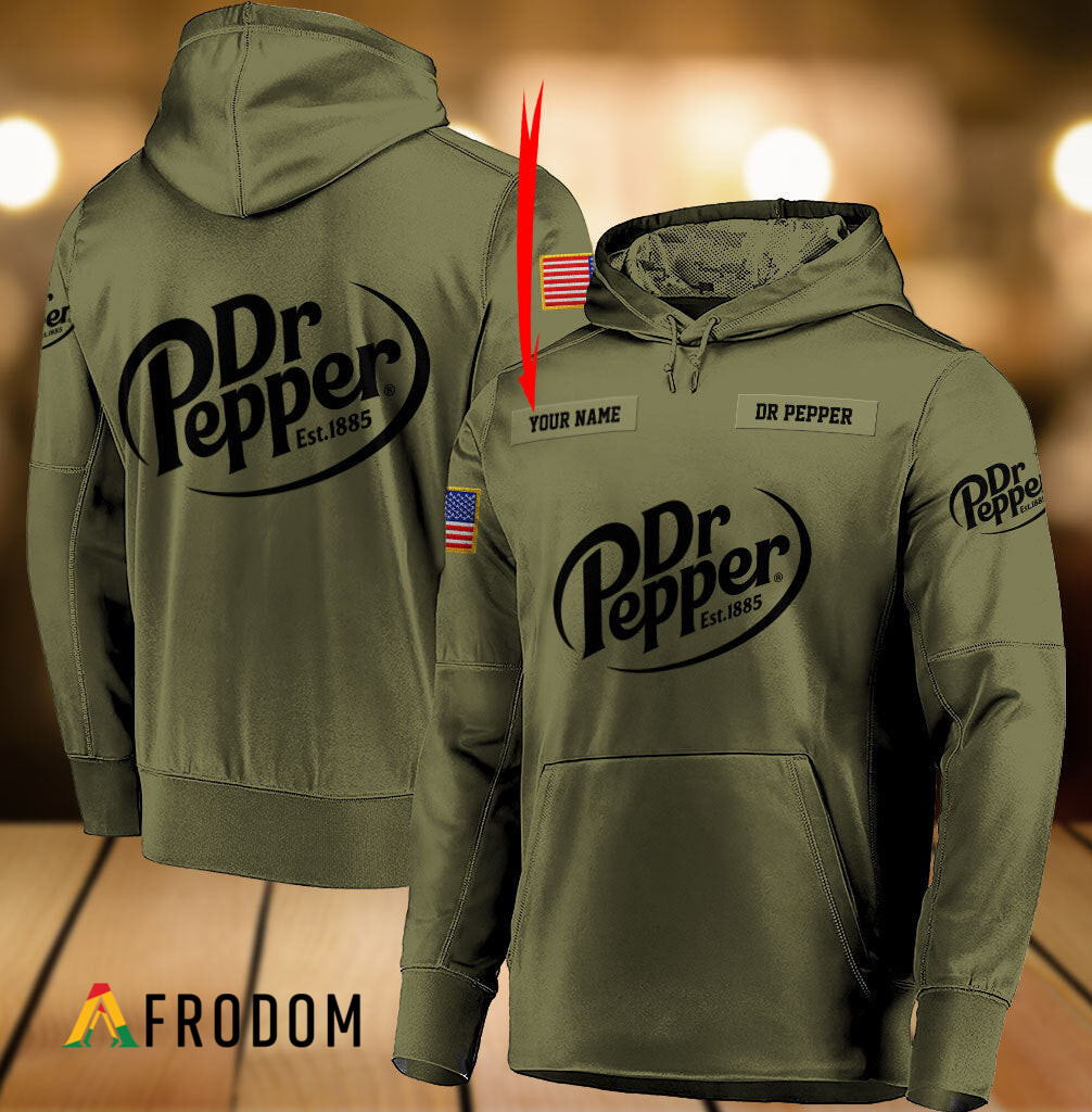 Custom Military Green Dr Pepper Hoodie HU