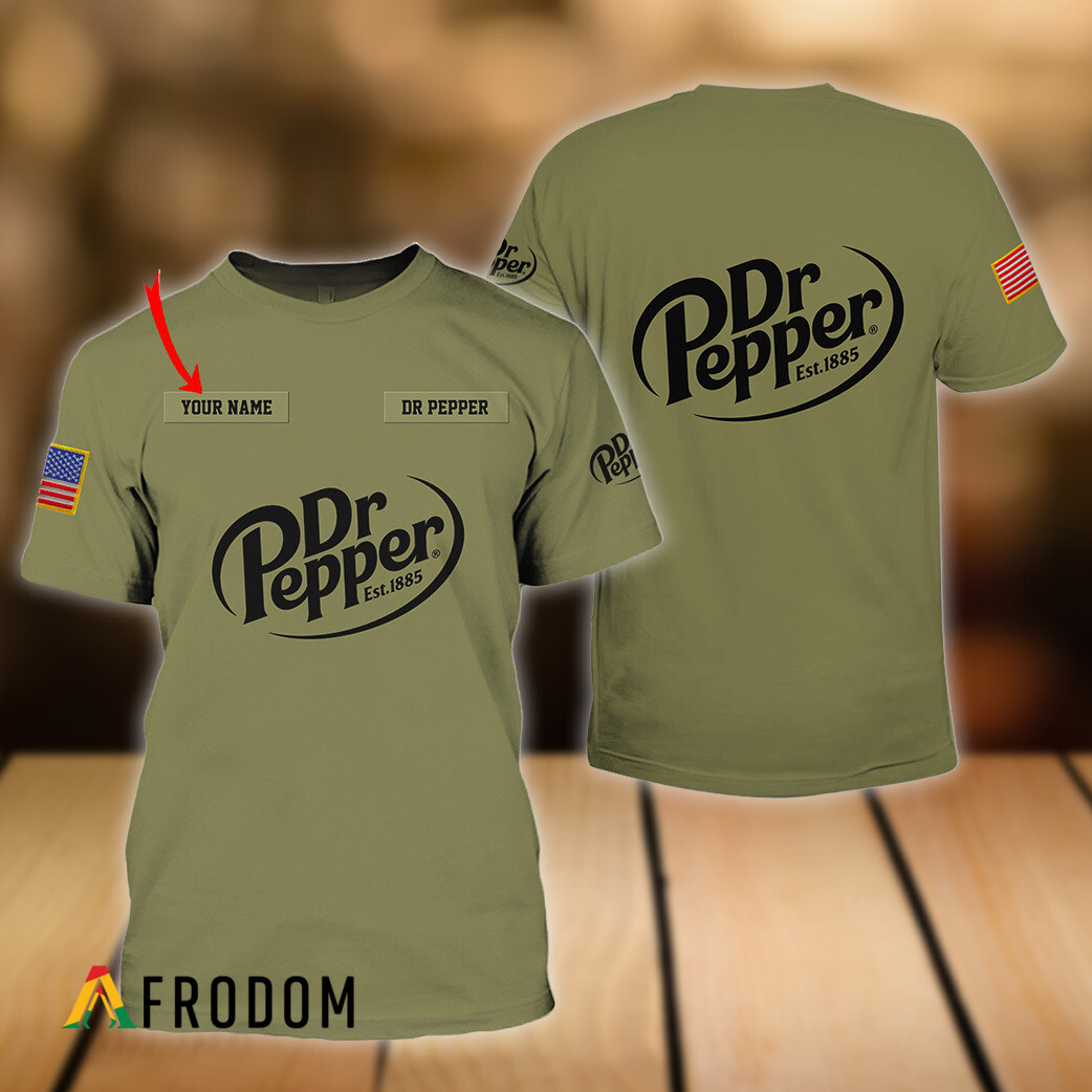 Custom Military Green Dr Pepper T-Shirt HU Custom Military Green Dr Pepper T-Shirt HU