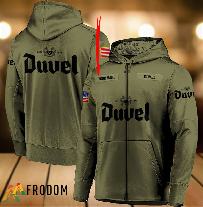 Custom Military Green Duvel Beer Hoodie HU