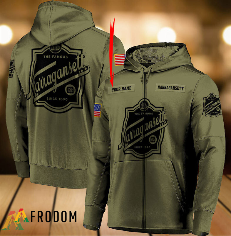 Custom Military Green Narragansett Beer Hoodie HU