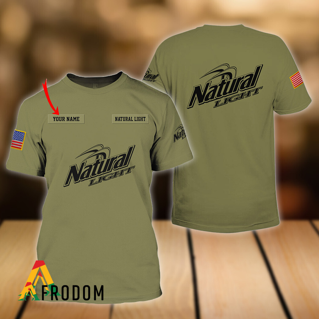 Custom Military Green Natural Light T-Shirt HU
