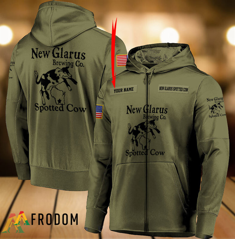 Custom Military Green New Glarus Beer Hoodie HU