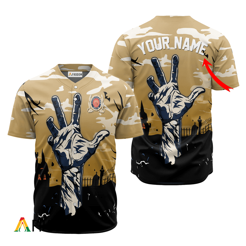 Custom Miller Lite Halloween Zombie’S Hand Baseball Jersey HU