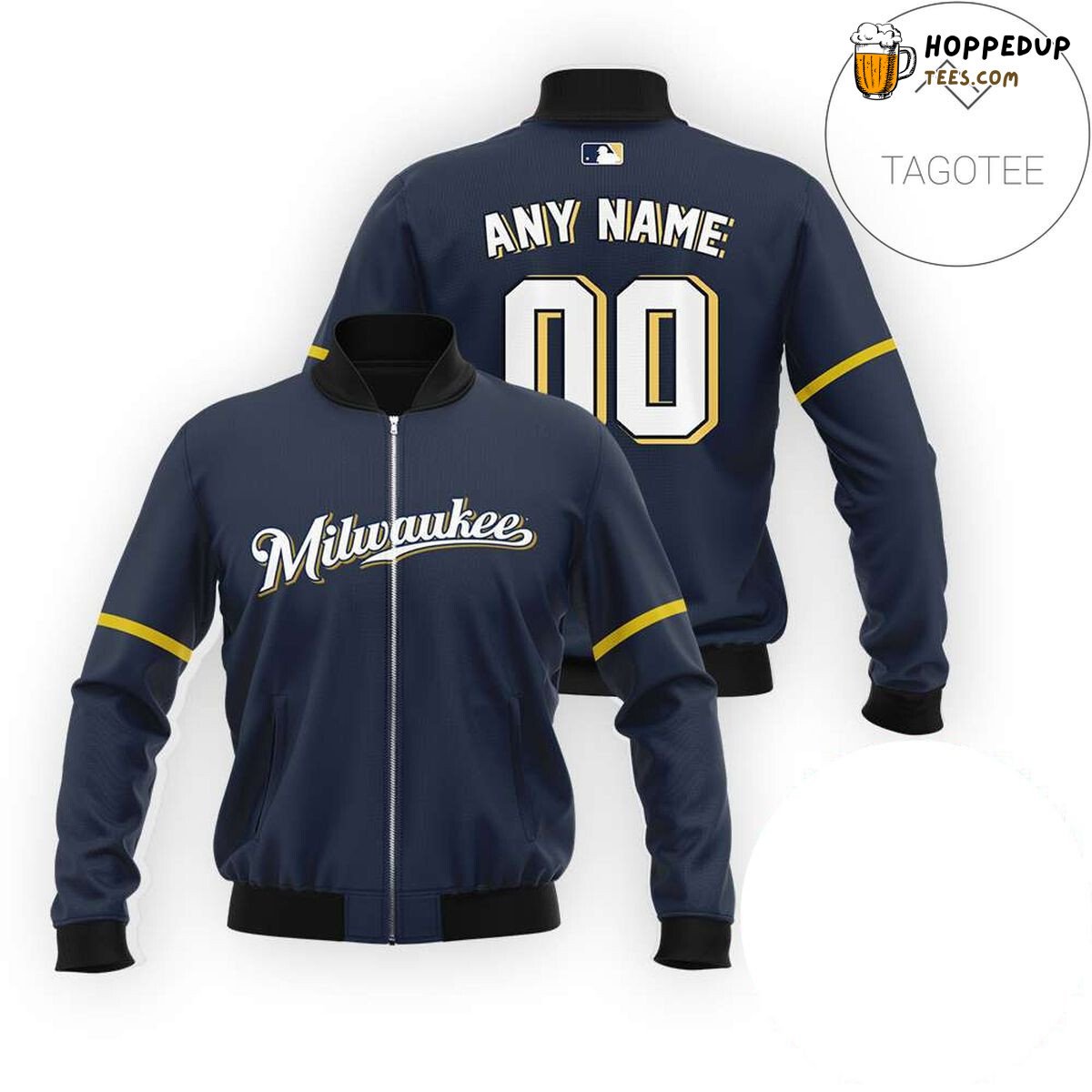 Custom Milwaukee Brewers MLB Name Number Tailored Bomber Jacket