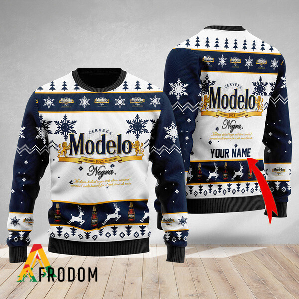 Custom Modelo Beer Christmas Ugly Sweater HU
