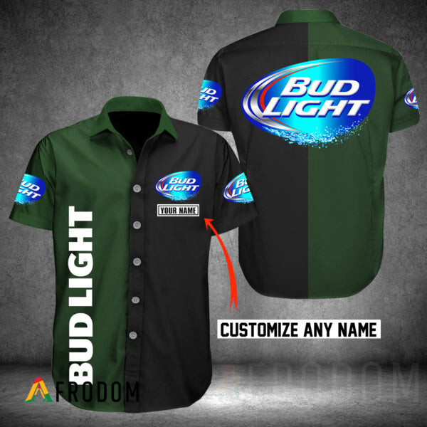 Custom Multicolor Bud Light Hawaii Button Shirt HU