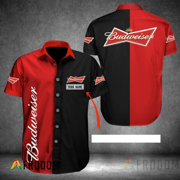 Custom Multicolor Budweiser Hawaii Button Shirt HU Custom Multicolor Budweiser Hawaii Button Shirt HU