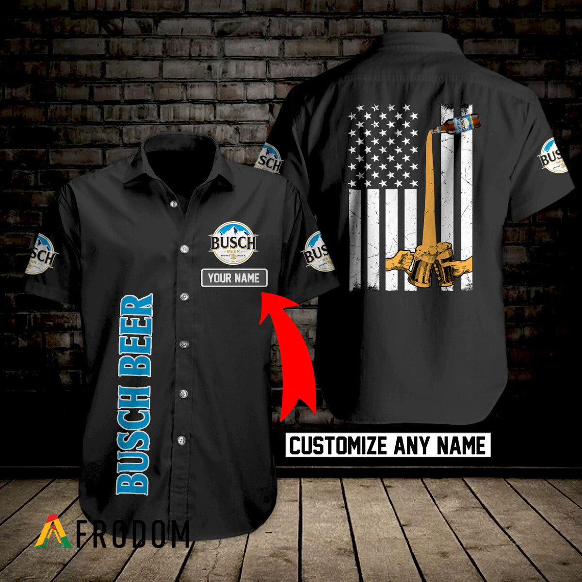 Custom Multicolor Busch Hawaii Button Shirt HU