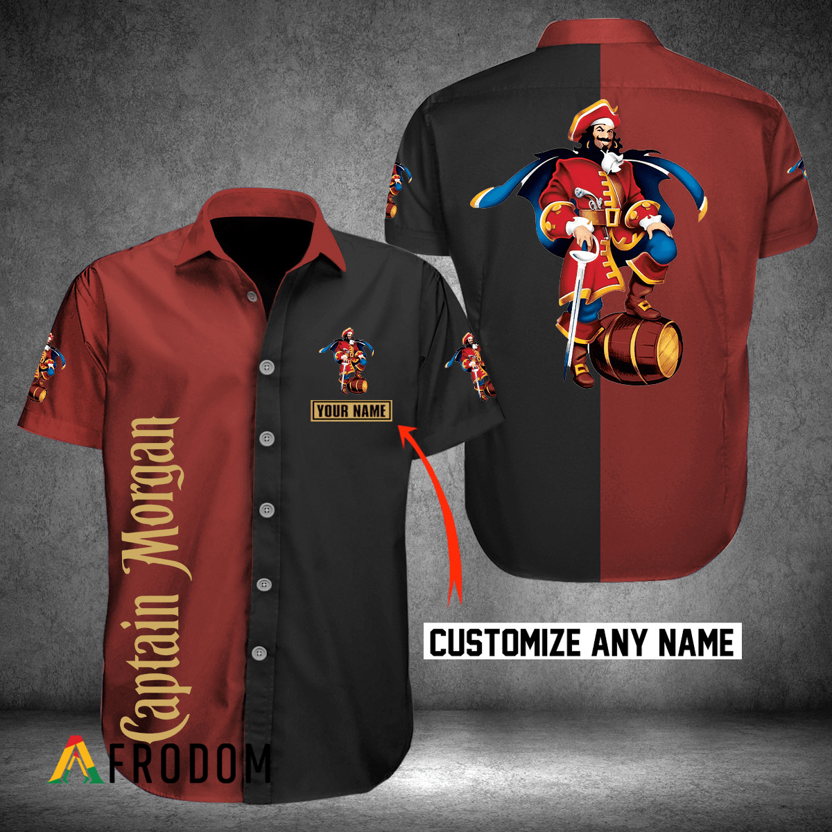 Custom Multicolor Captain Morgan Hawaii Button Shirt HU