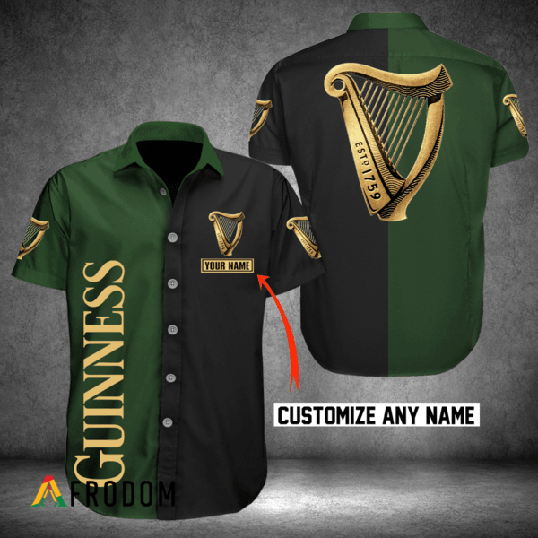 Custom Multicolor Guinness Beer Hawaii Button Shirt HU