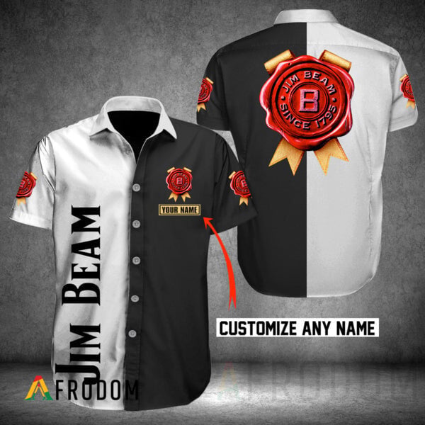 Custom Multicolor Jim Beam Hawaii Button Shirt HU