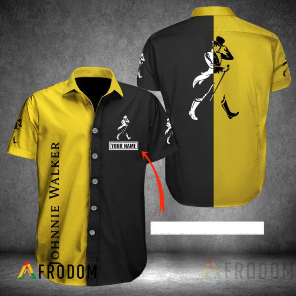 Custom Multicolor Johnnie Walker Hawaii Button Shirt HU