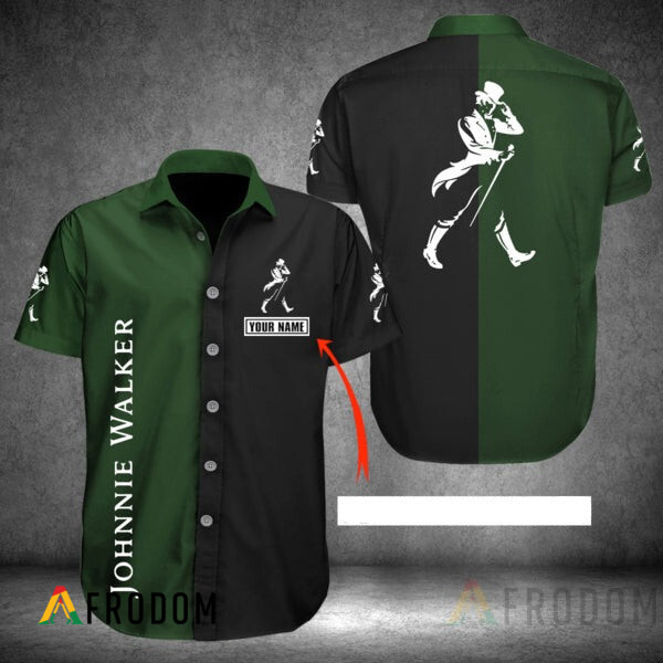 Custom Multicolor Johnnie Walker Hawaii Button Shirt HU
