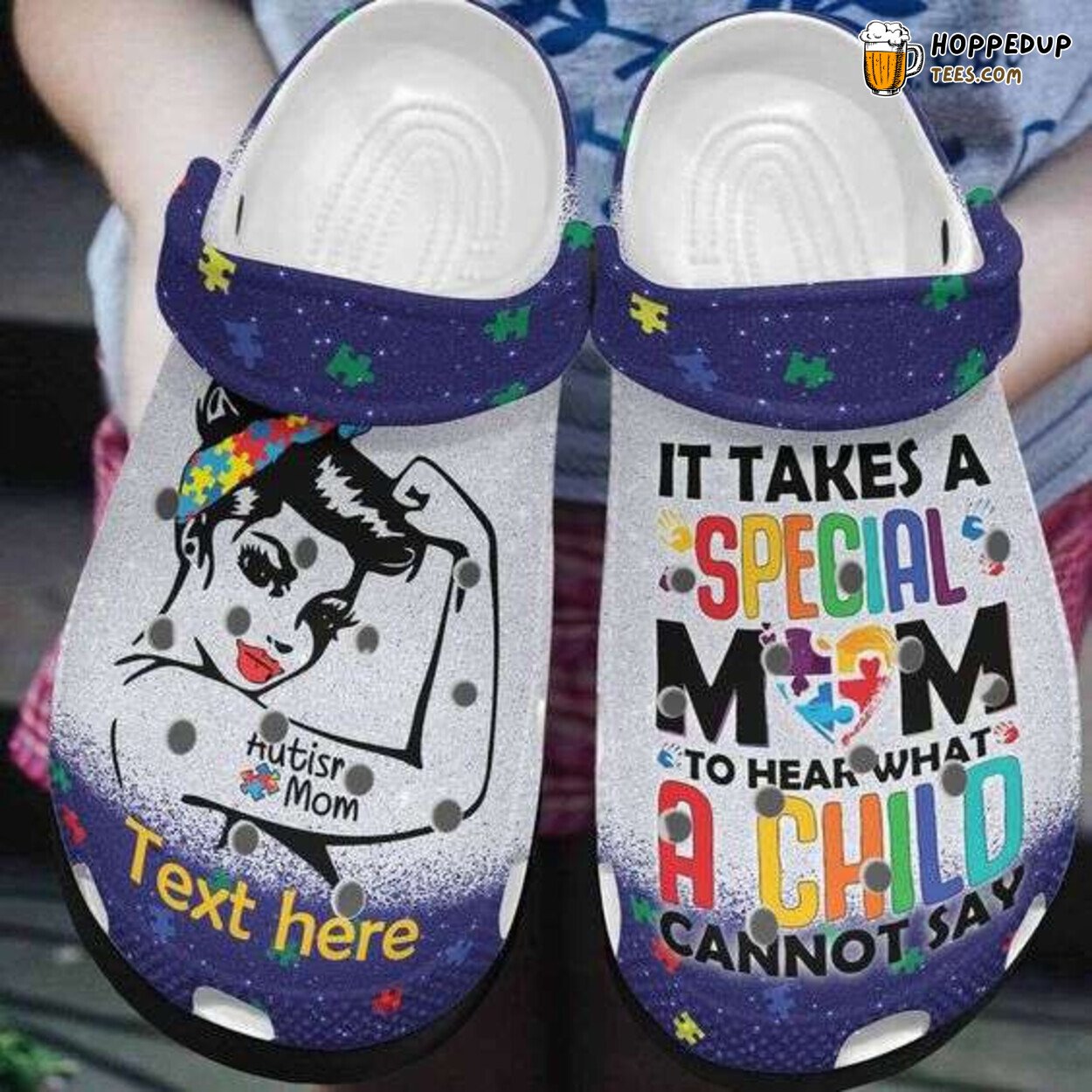 Custom Name Autism Strong Mom Special Comfortable Clog Shoes