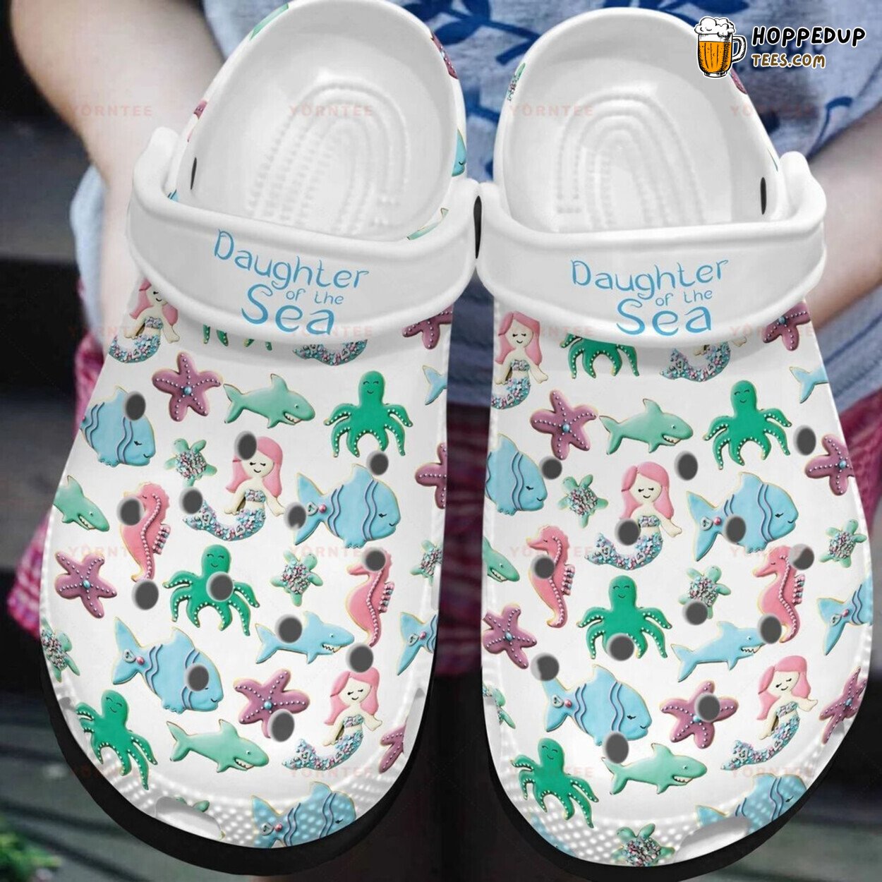 Custom Name Beautiful Mermaid Sea Themed Rubber Clog Shoes Comfy Lover Gift