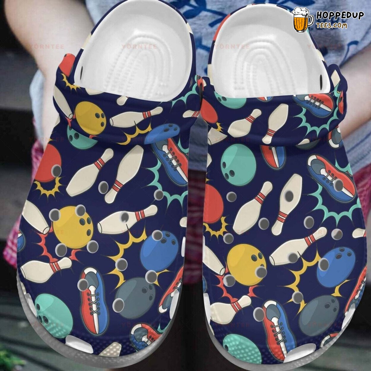 Custom Name Bowling Fashion Style Themed Gift Rubber Clog Shoes Comfy