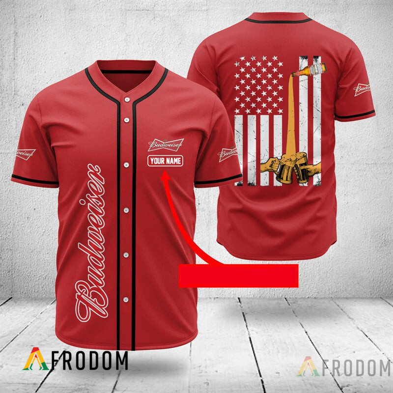 Custom Name Budweiser Beer Baseball Jersey Shirt HU