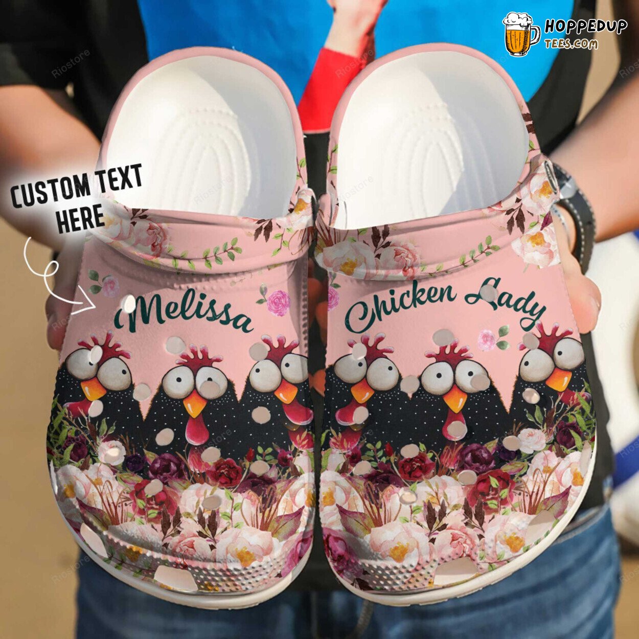 Custom Name Chicken Lady Black Chickens Lover Gift Comfortable Clogs