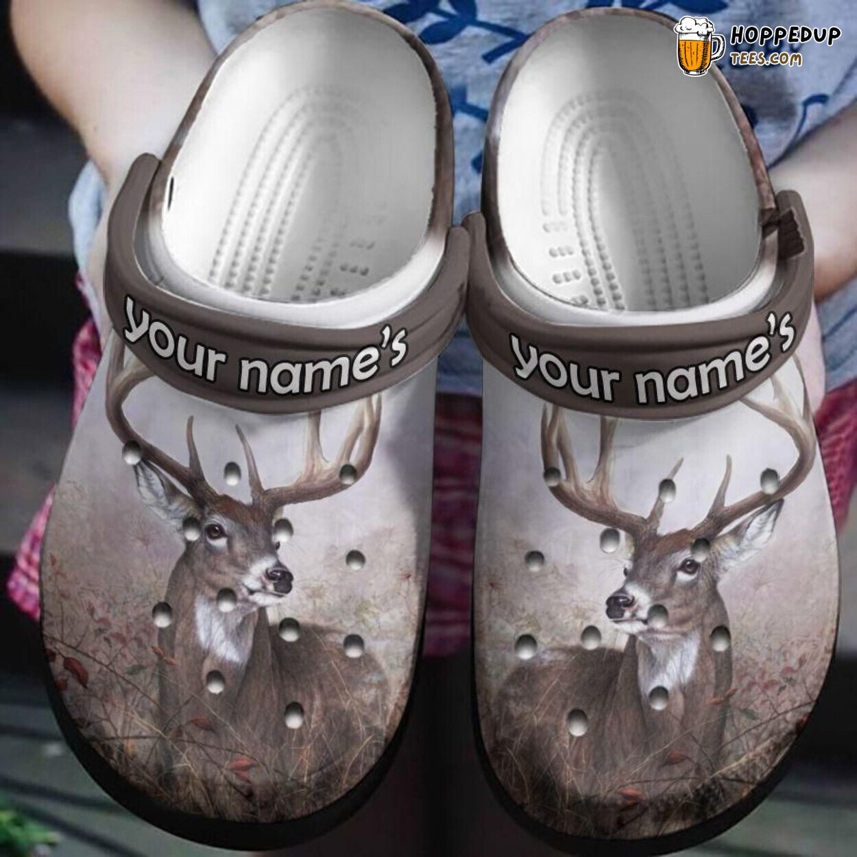 Custom Name Deer Hunting Lover Gift Comfortable Rubber Clog Shoes