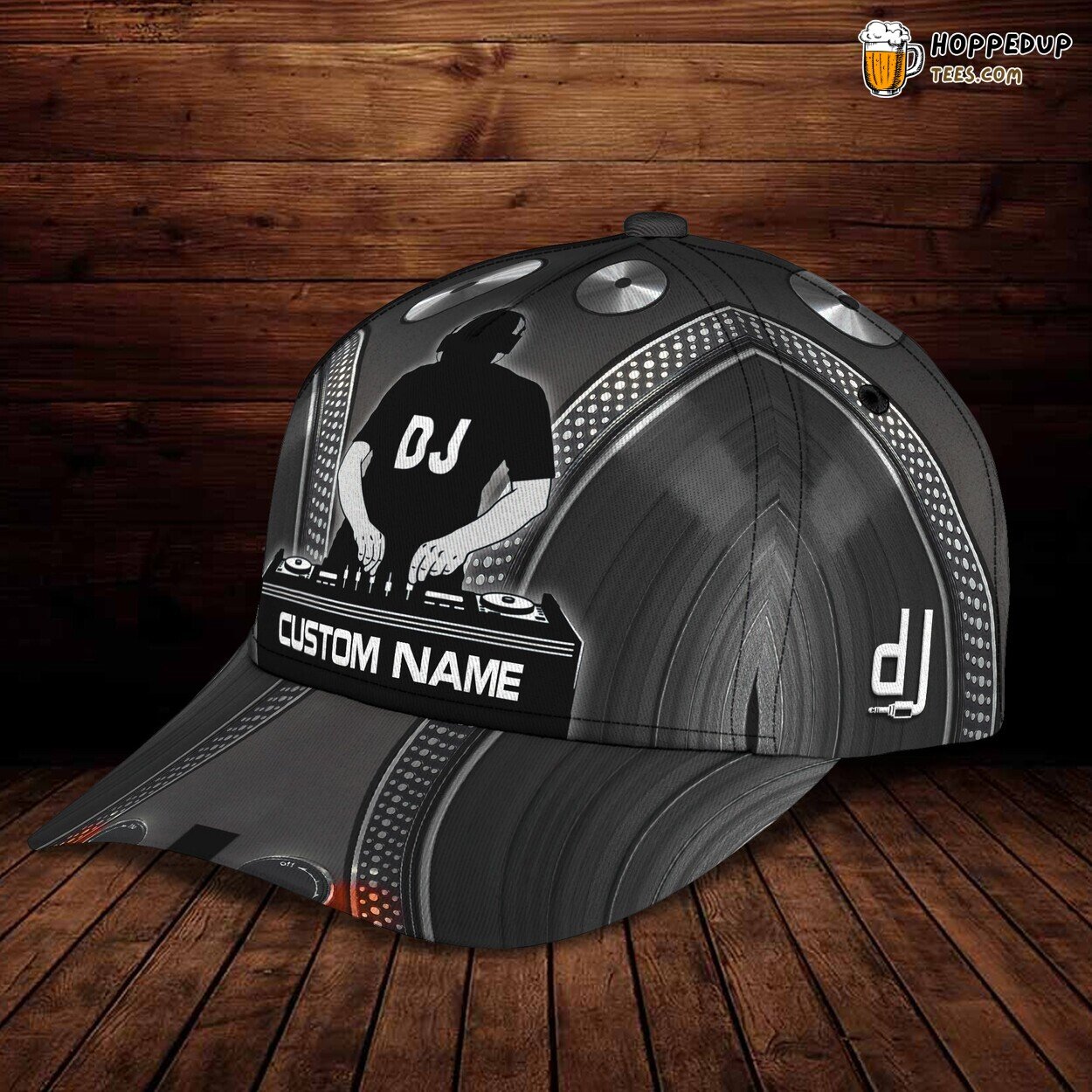 Custom Name DJ Black Baseball Cap Men Women Disc Jockey Design Hat