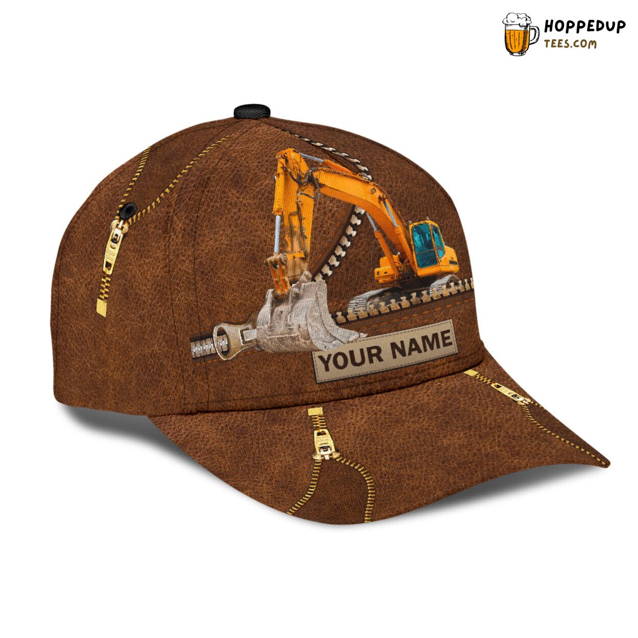 Custom Name Excavator Classic Cap 3D Heavy Equipment Men’s Unique Design Hat