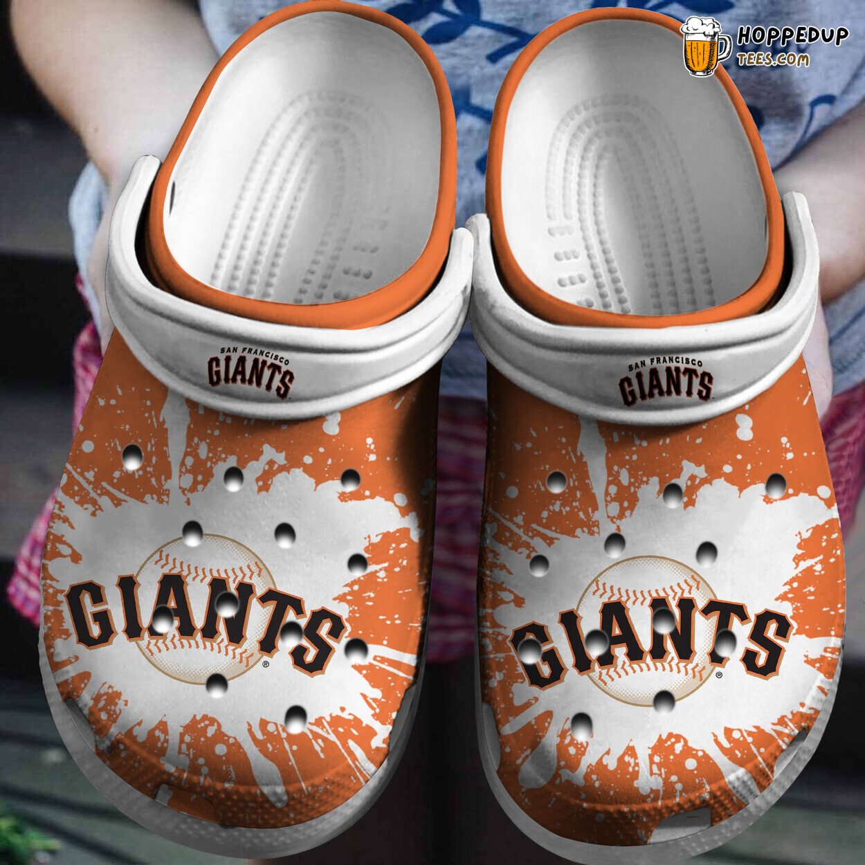 Custom Name Giants OrangeWhite Clog Shoes Unique Style Exclusive
