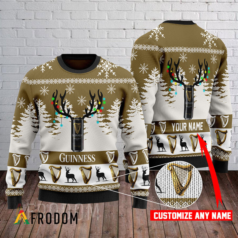 Custom Name Guinness Christmas Sweater HU