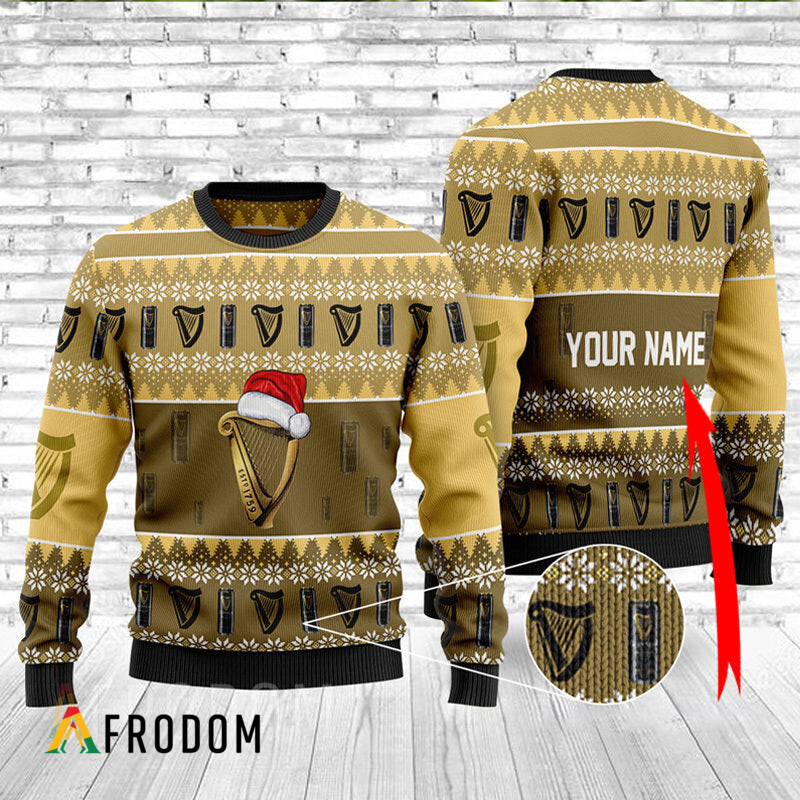 Custom Name Guinness Xmas Sweater HU