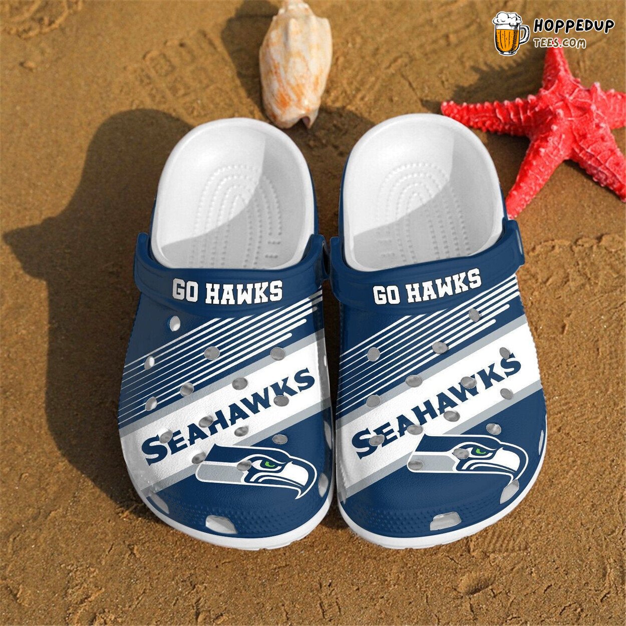 Custom Name Hawks Themed Stylish Comfortable Clogs for Fans Unique