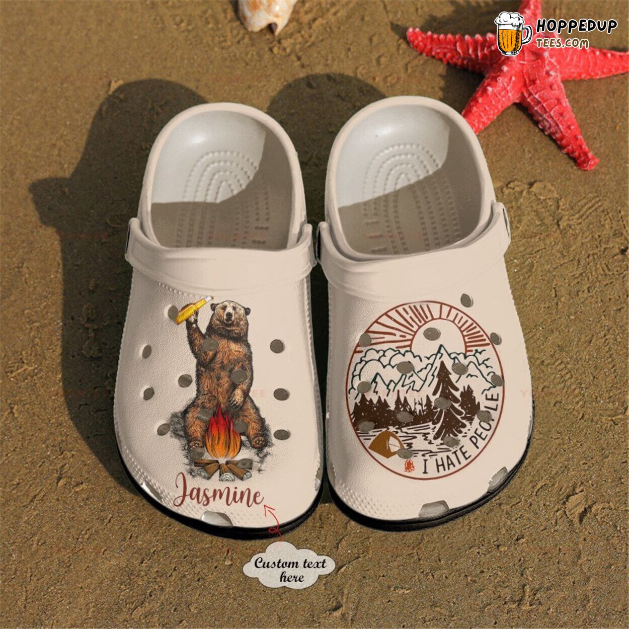 Custom Name I Hate People Camping Themed Gift Rubber Clog Shoes Comfy