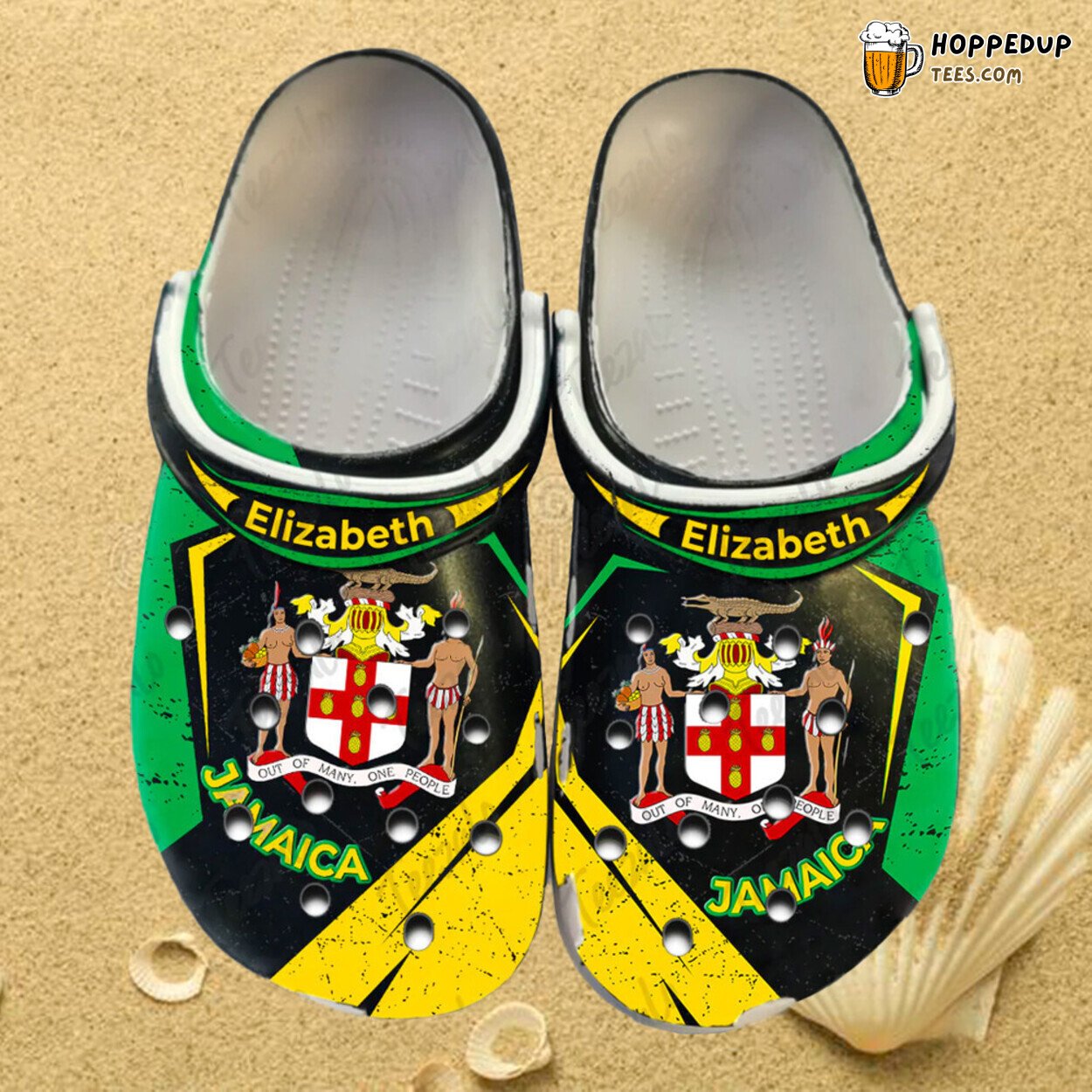 Custom Name Jamaica Proud Themed Comfortable Unique Clogs Shoes