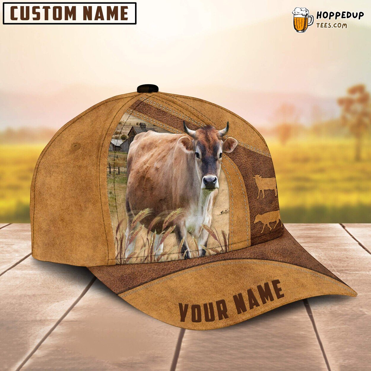 Custom Name Jersey Cattle Cap Farm Design Baseball Hat Ideal Farmer Gift Wear