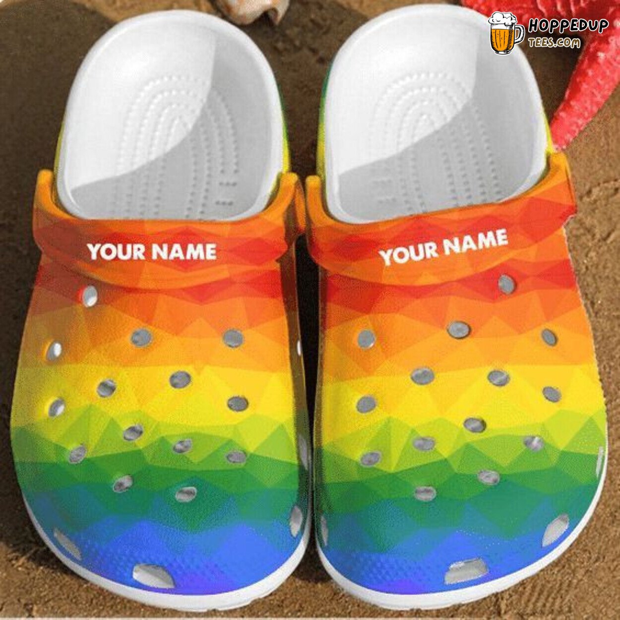 Custom Name LGBT Themed Comfortable Stylish Unique Rubber Clog Shoes