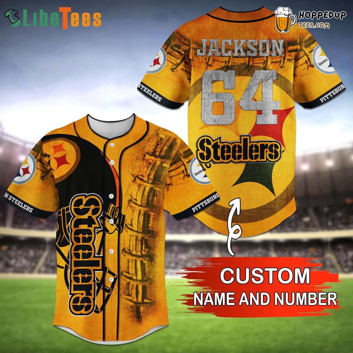 Custom Name Number Helmet Steelers Baseball Jersey Tailored