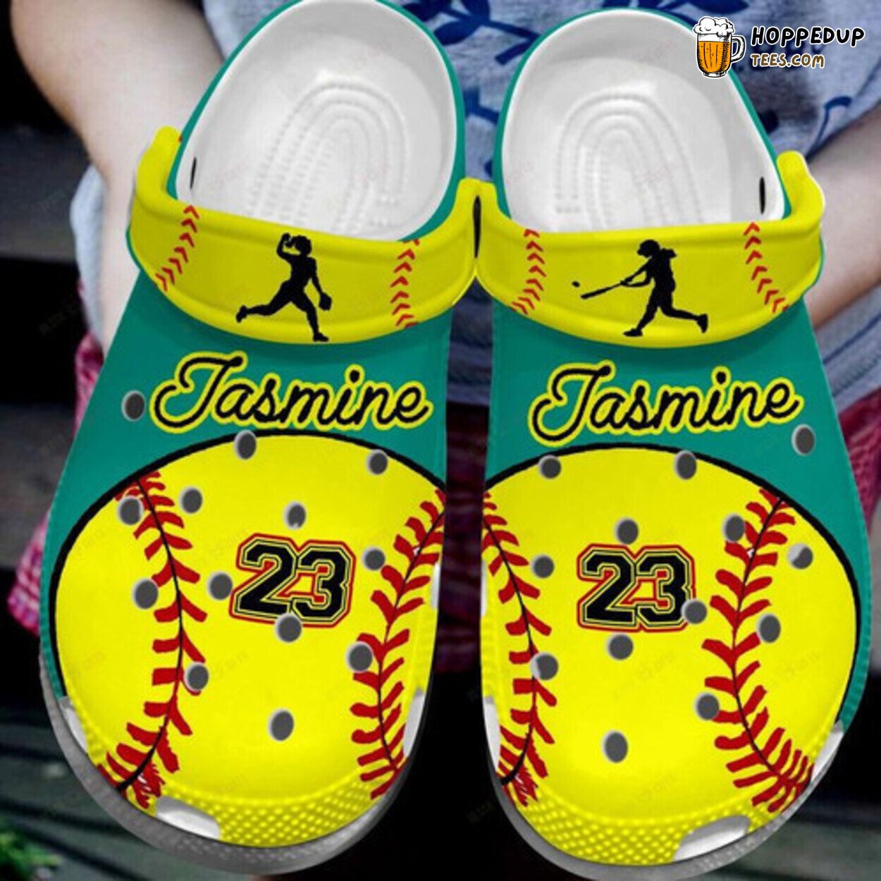 Custom Name Number Softball Colorful Unique Clogs Shoes