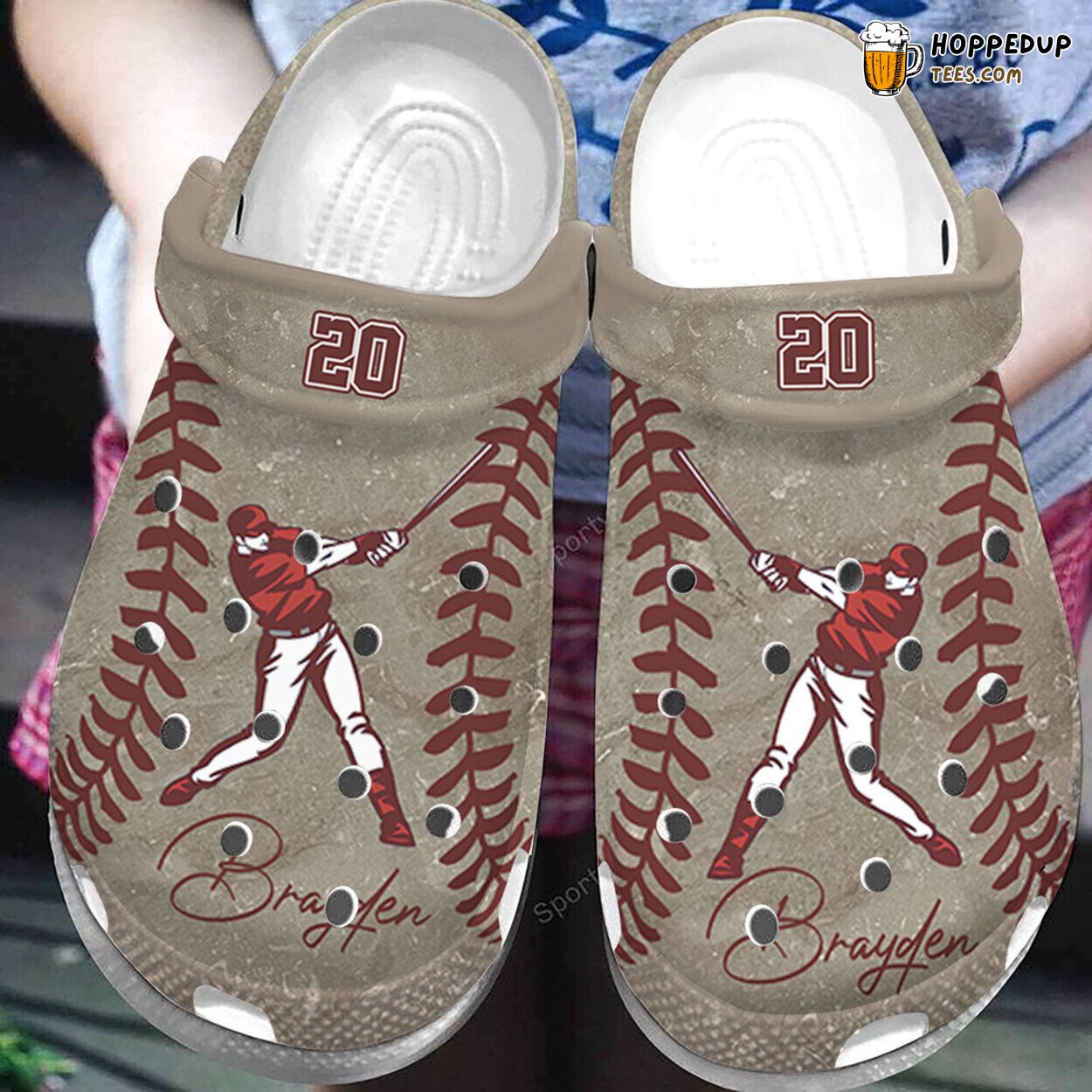 Custom Name Number Vintage Baseball Player Theme Clogs Shoes Unique Design