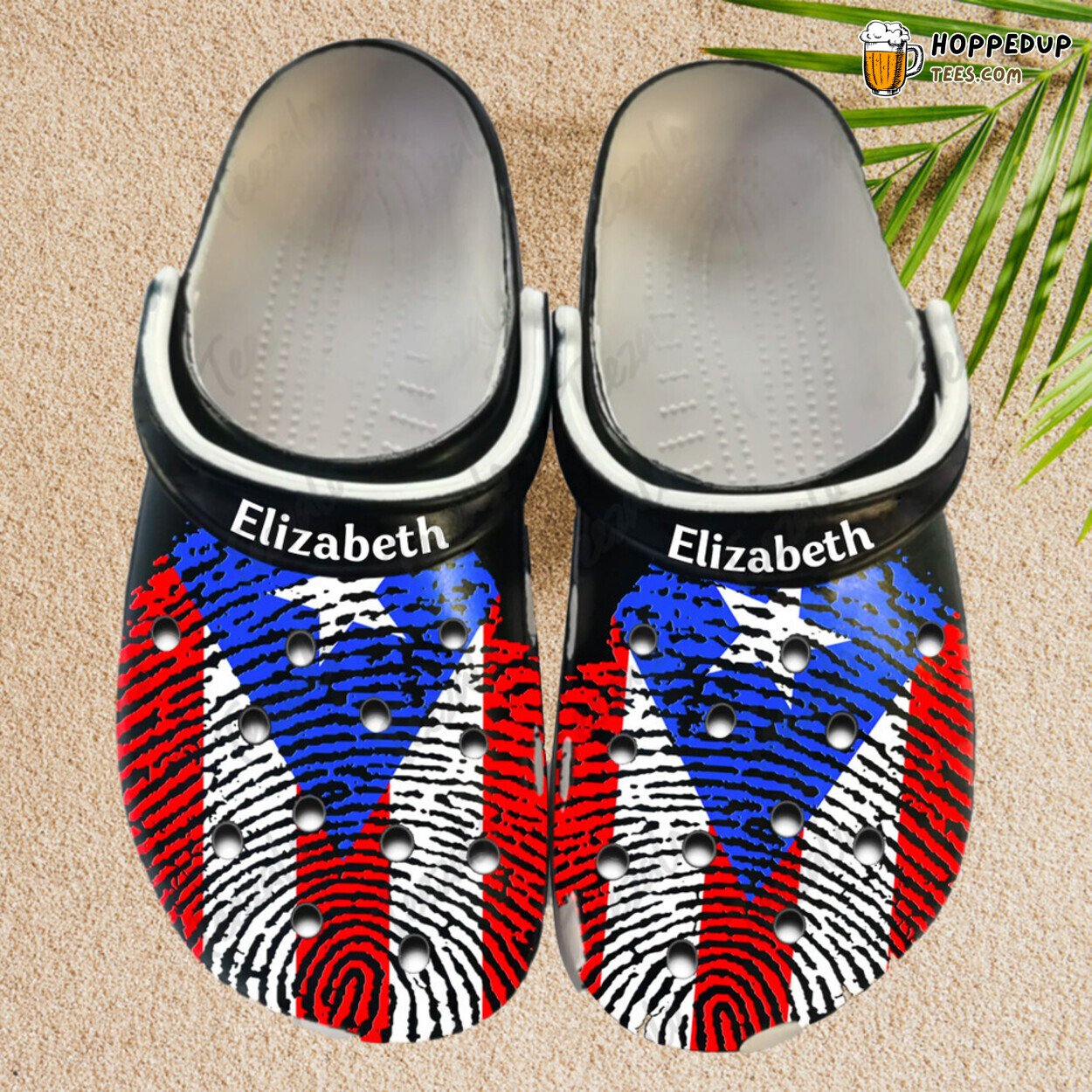 Custom Name Puerto Rico DNA Themed Comfortable Clog Shoes