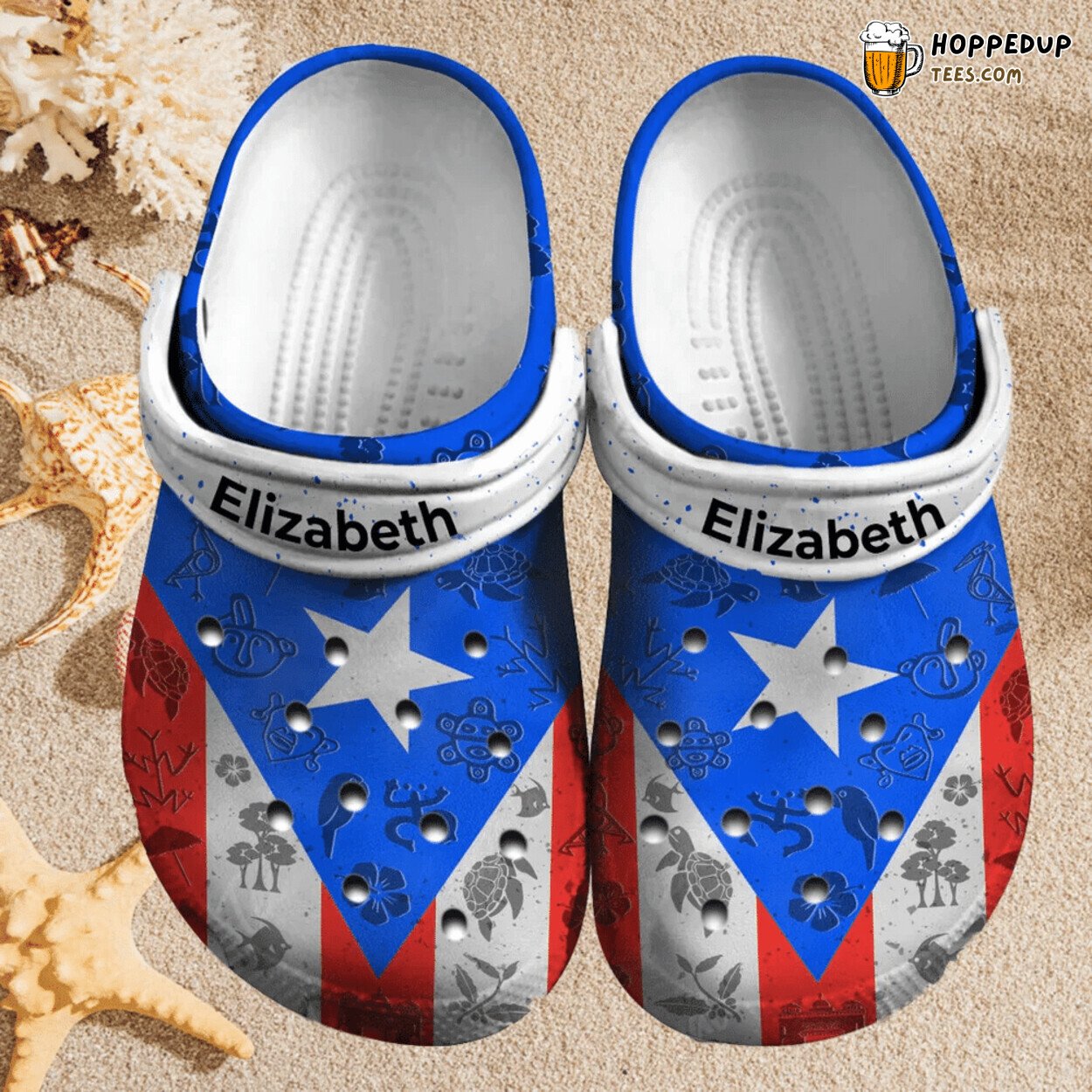 Custom Name Puerto Rico Flag Theme Comfortable Unique Clogs Shoes