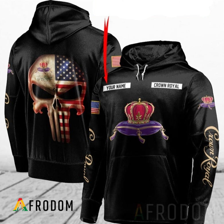Custom Name Skull Crown Royal Hoodie HU