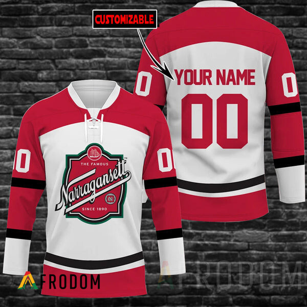 Custom Narragansett Beer Hockey Jersey HU