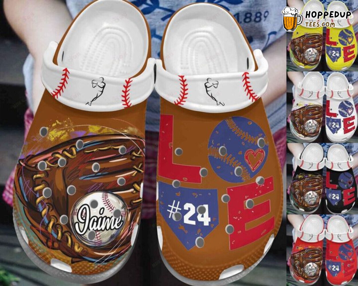 Custom Number Baseball Home Plate Colorful Comfort Clogs Shoes