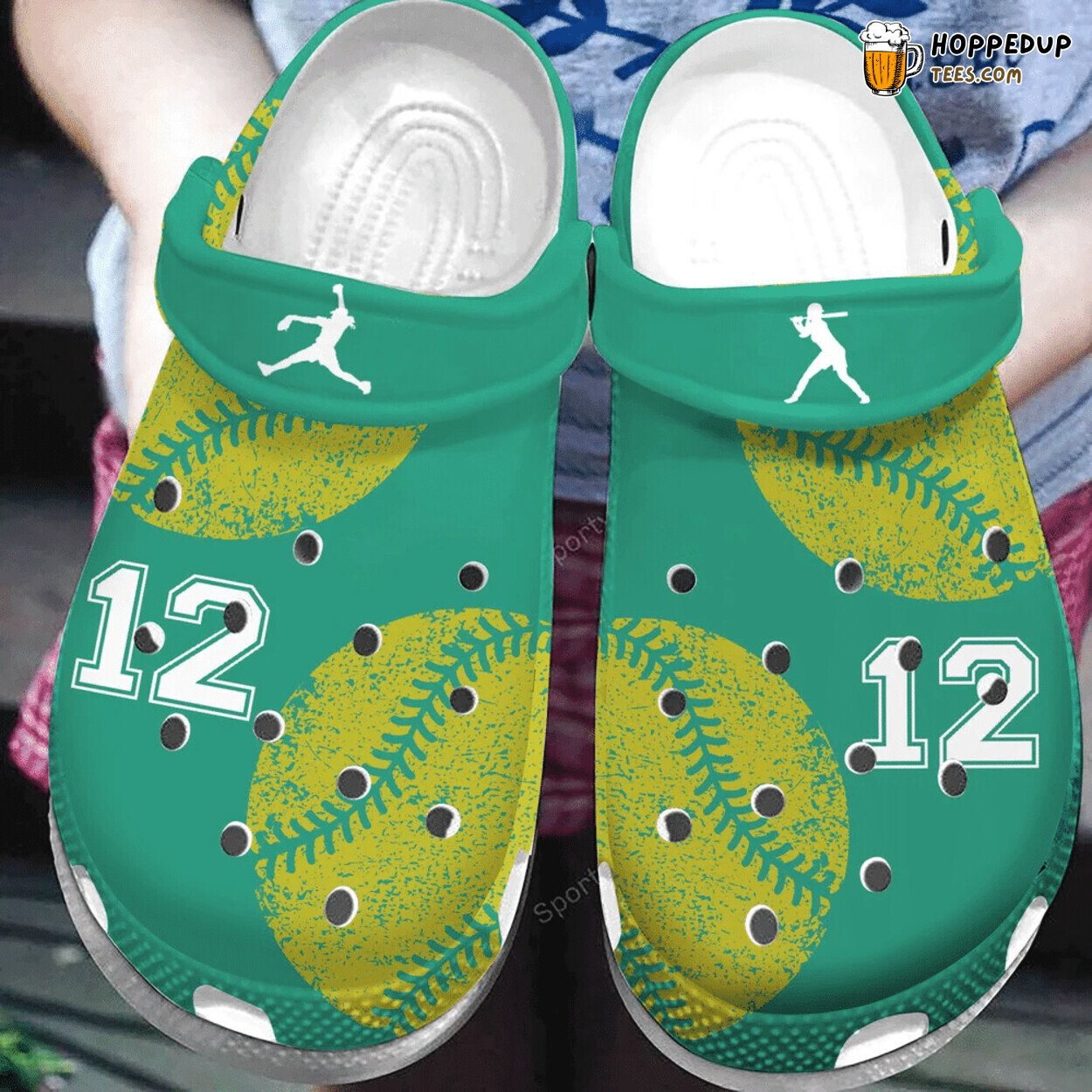 Custom Number Love Softball Themed Comfortable Unique Design Clogs