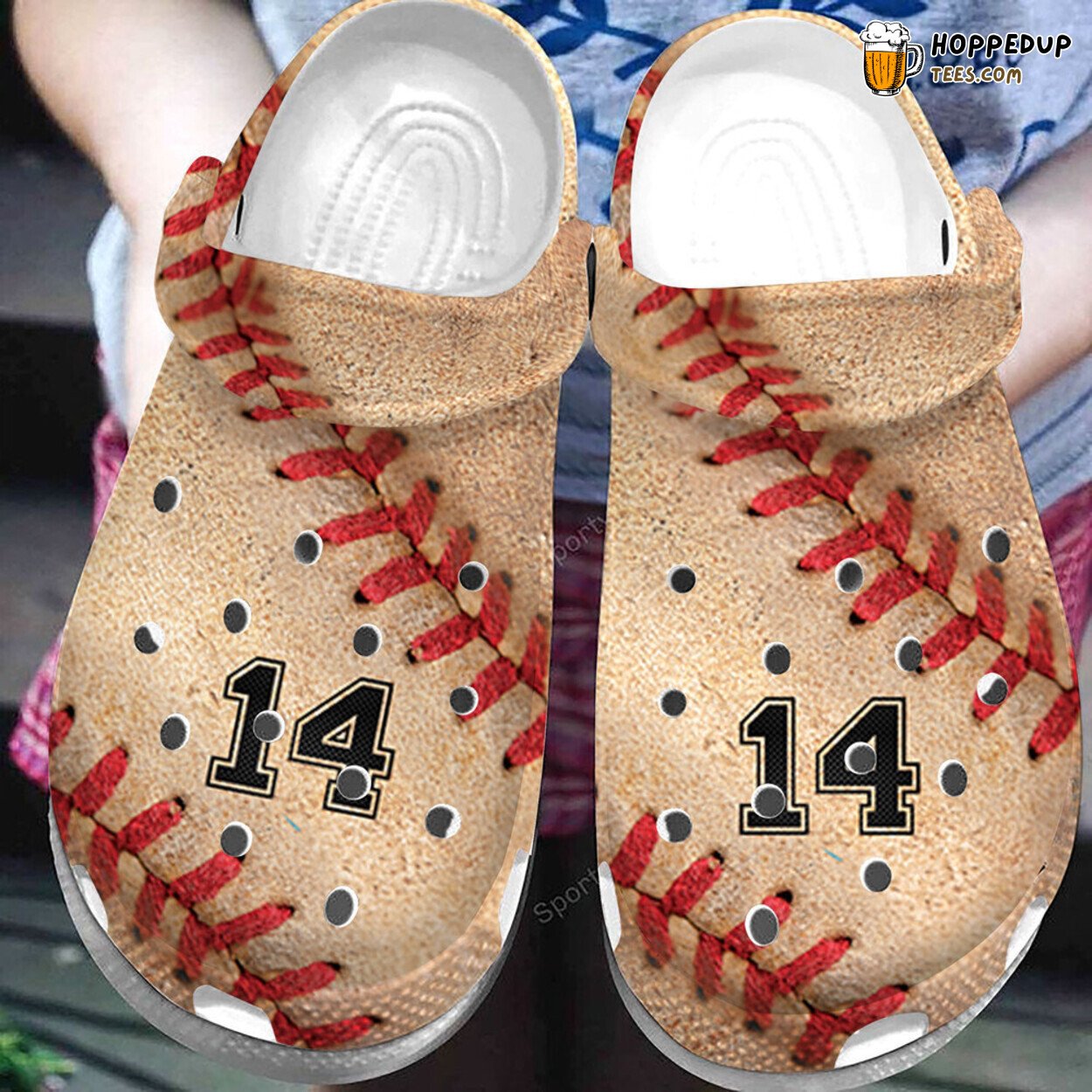 Custom Number Vintage Baseball Leather Theme Comfortable Clogs Shoes Unique